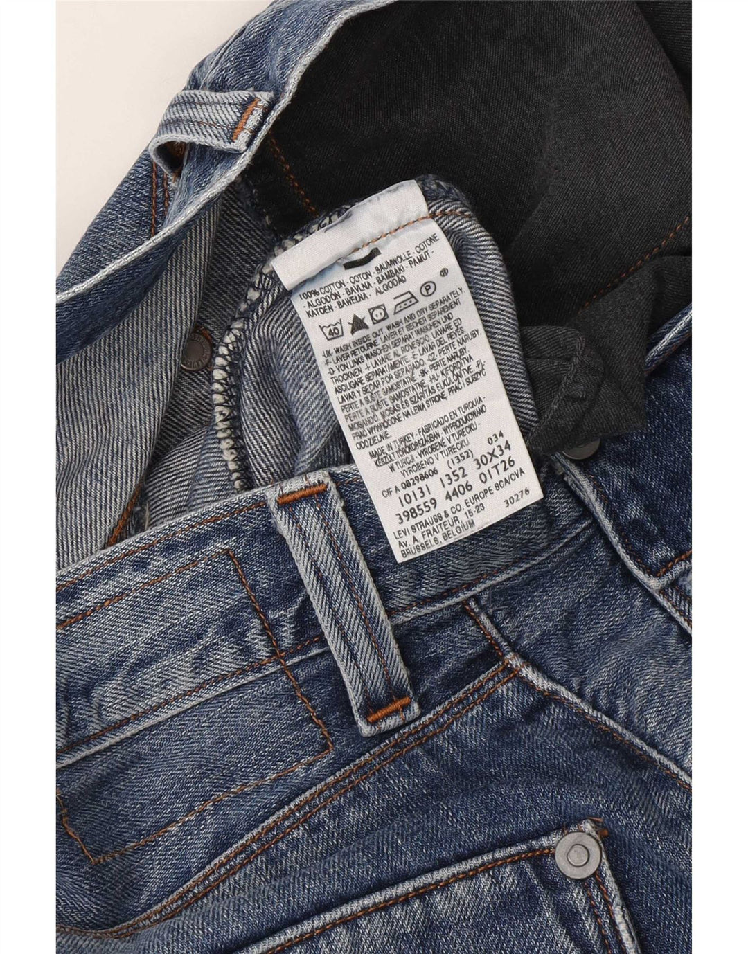Męskie jeansy Levi's Engineered Straight W30 L34 Niebieskie bawełniane