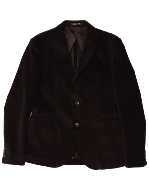 Męska marynarka zapinana na 2 guziki VINTAGE IT 50, duża, czarna, bawełniana