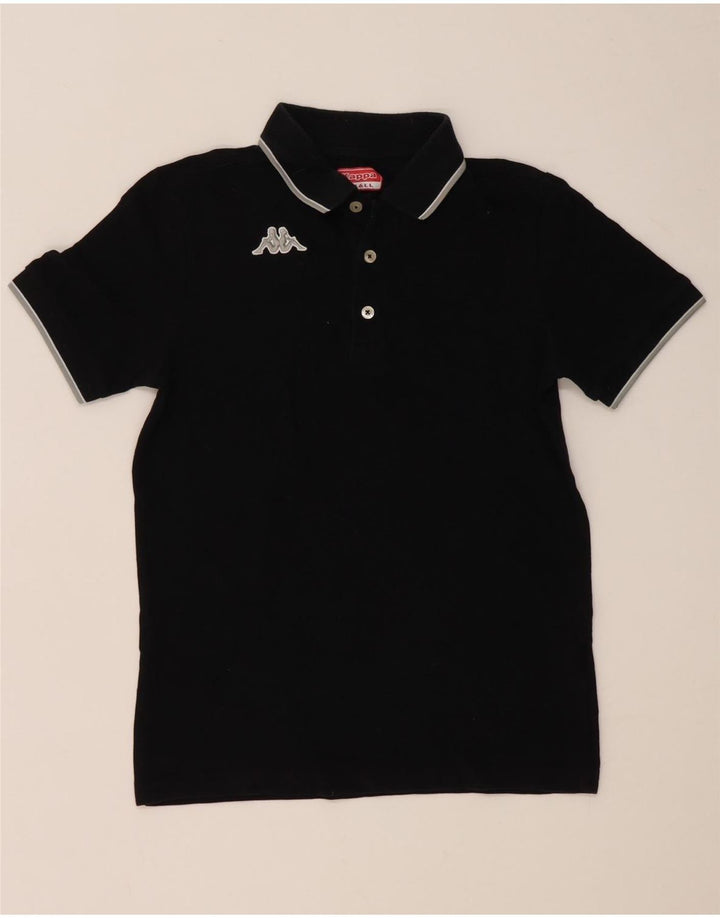 Męska koszulka polo Kappa, mała, czarna, bawełniana