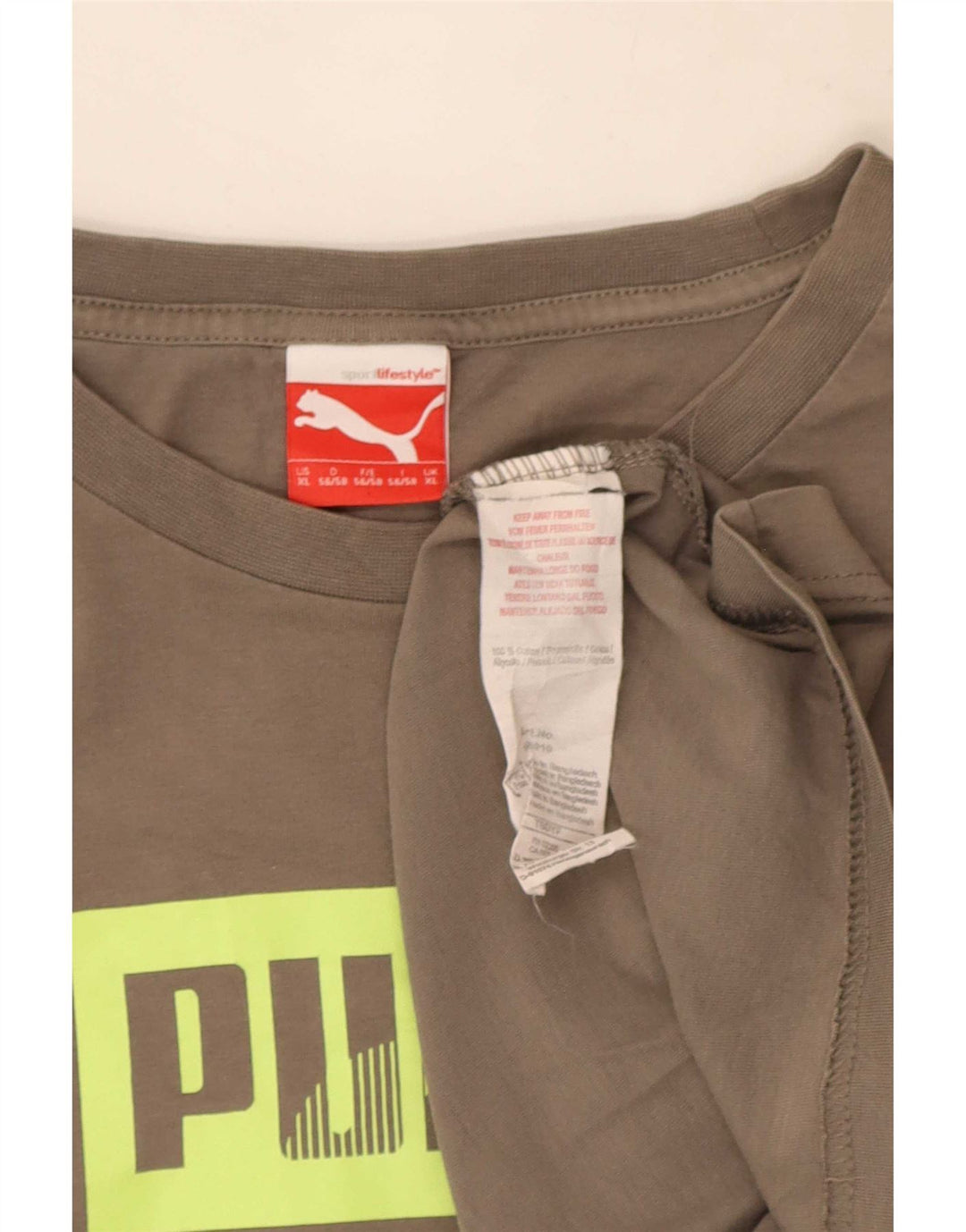 Męska koszulka z grafiką Puma, góra XL, szara bawełna