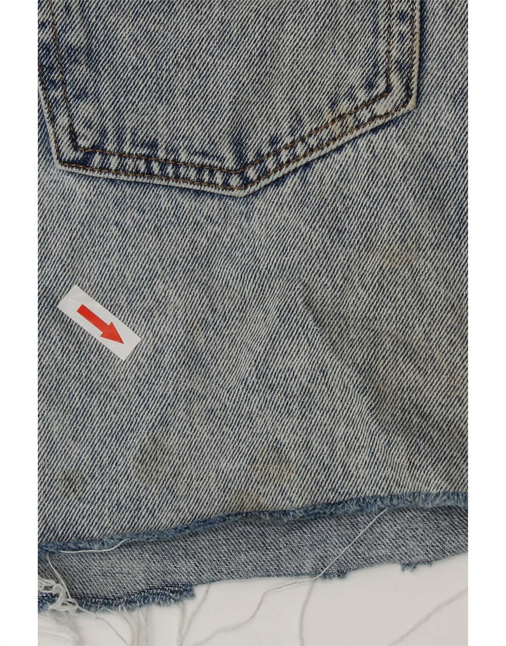 Spódnica dżinsowa damska Zara Acid Wash Mini, średnia W28, niebieska