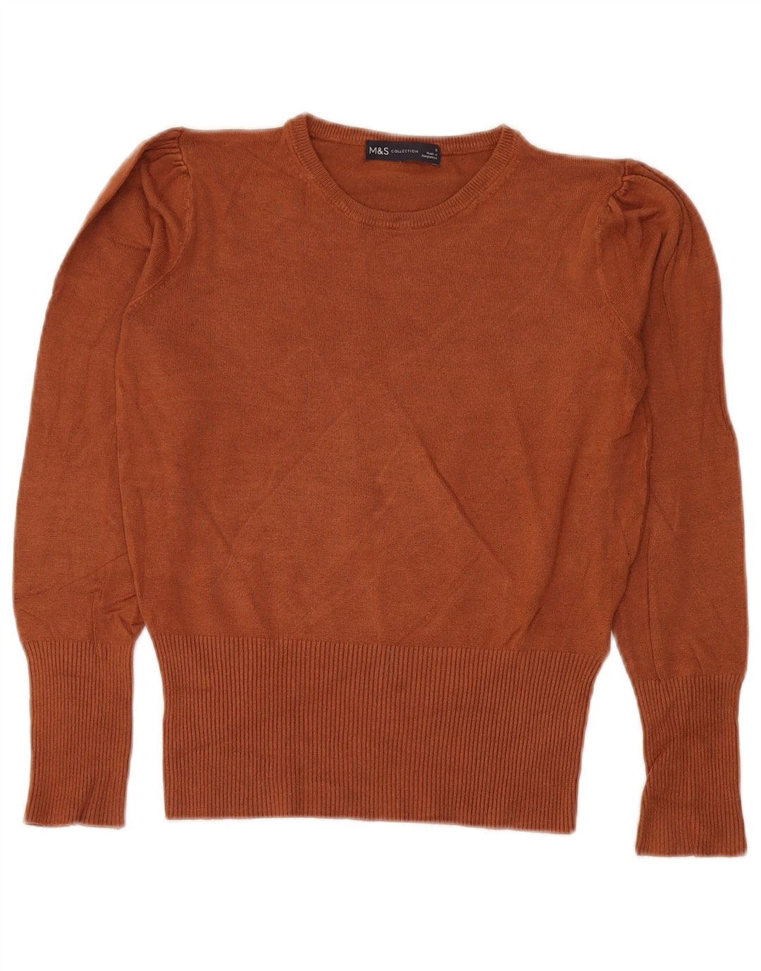 Marks & Spencer Damski sweter z okrągłym dekoltem, UK 8, mały, brązowy