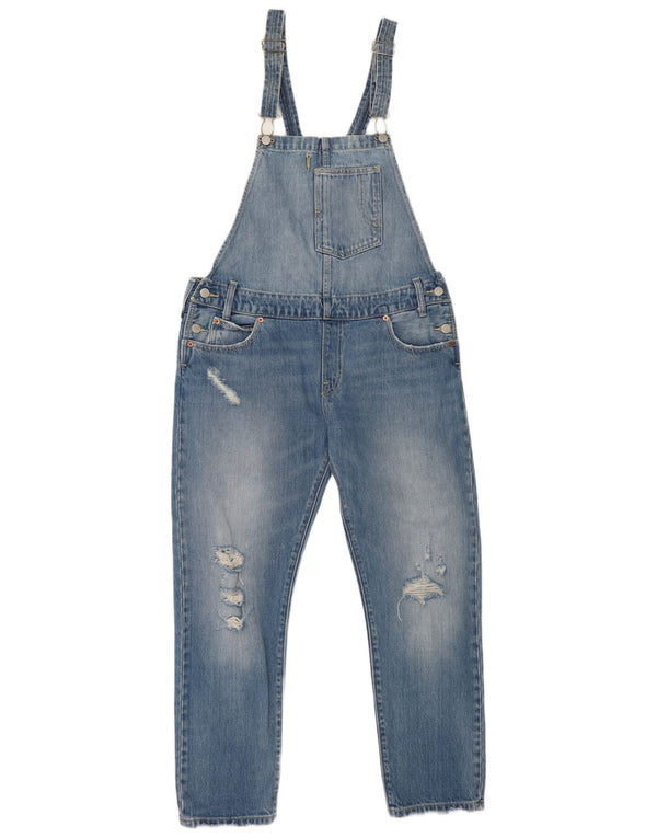 Damskie ogrodniczki Levi's w trudnej sytuacji, proste dżinsy, średnie W36 L27 niebieskie