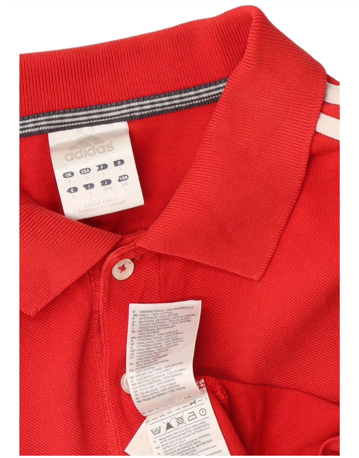 Męska koszulka polo Adidas, duża, czerwona, bawełniana