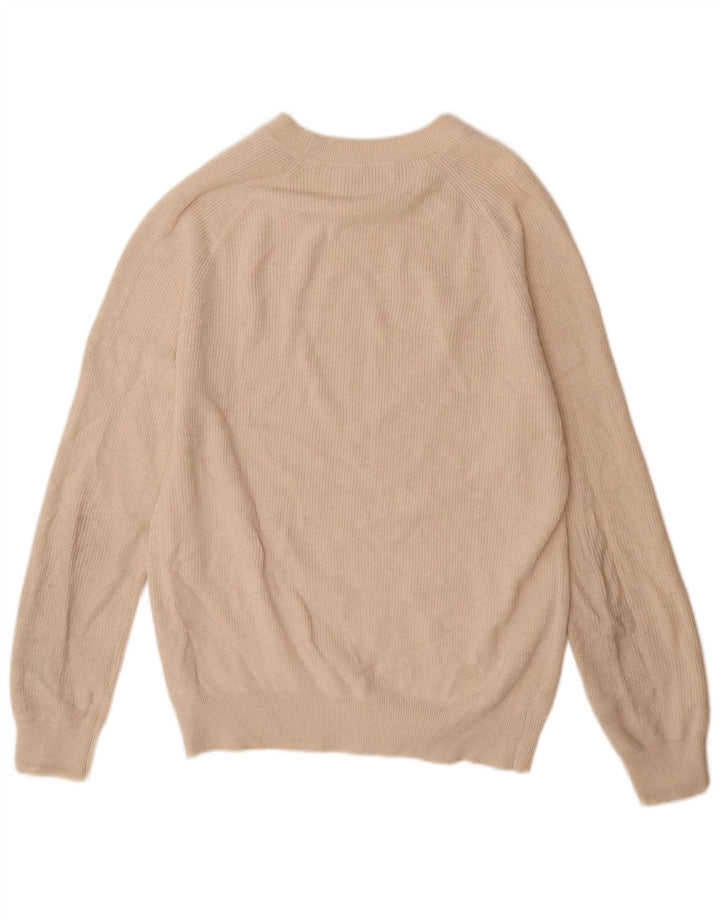 Zara Męski sweter z dekoltem w łódkę, średni, złamanej bieli, bawełniany