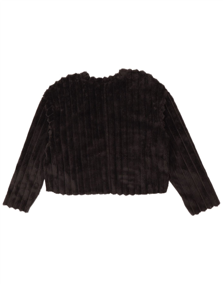 Damski sweter oversize Zara z polaru UK 8, mały, czarny poliester