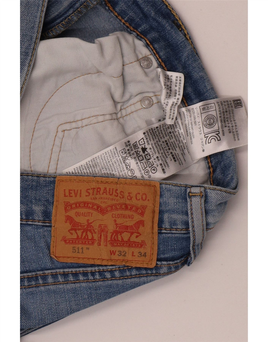 Męskie jeansy Levi's 511 Slim W32 L34 Niebieska bawełna