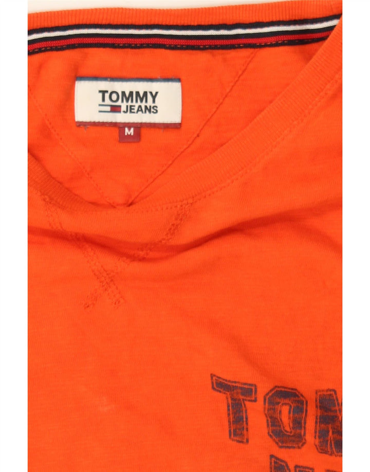 TOMMY HILFIGER Mens Graphic Top Long Sleeve Medium Orange Cotton Vintage Tommy Hilfiger and Second-Hand Tommy Hilfiger from Messina Hembry 