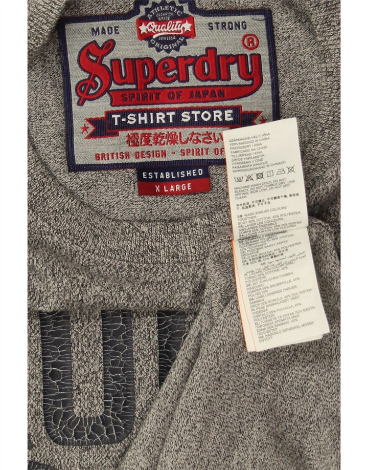 T-shirt męski Superdry XL, szary, nakrapiany