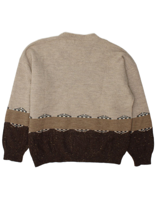 Męski sweter Incognito z okrągłym dekoltem IT 56/58 XL Beżowy blok kolorów