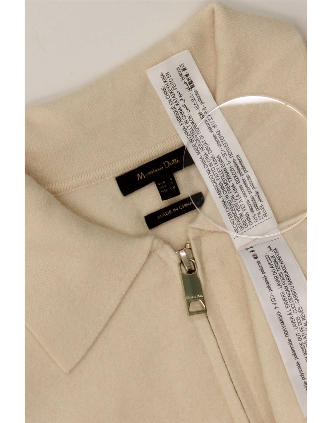 Damski sweter oversize Massimo Dutti UK 10, mały, w kolorze złamanej bieli