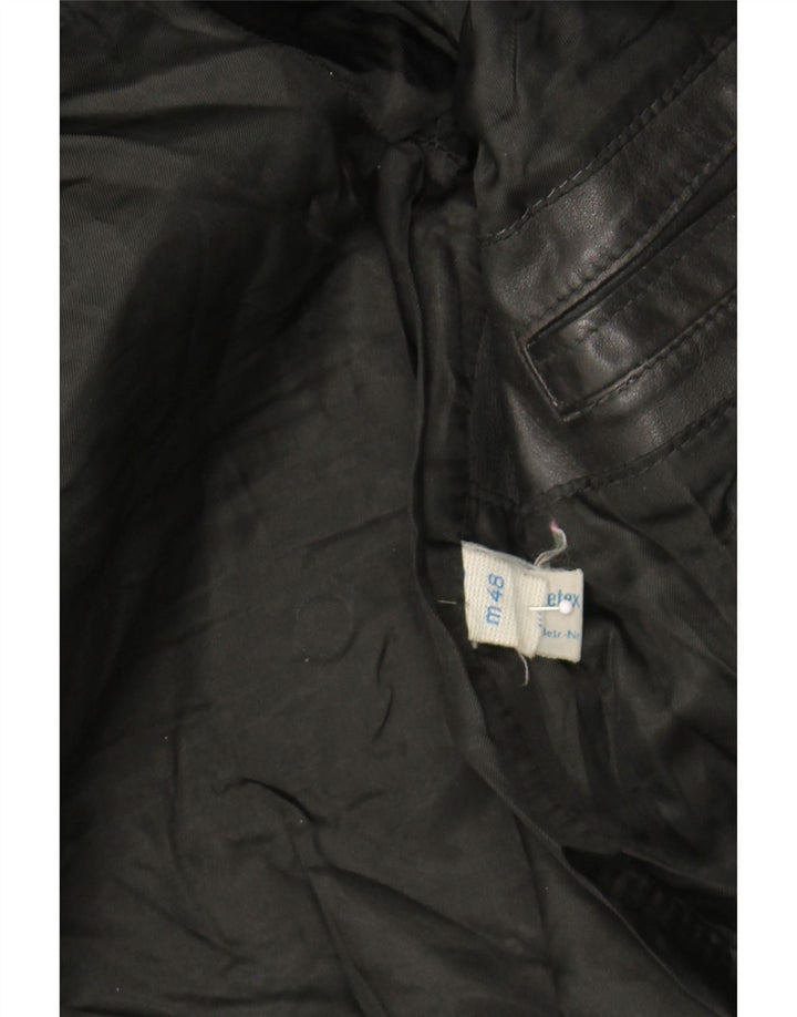 VINTAGE Mens Leather Jacket IT 48 Medium Black Vintage Vintage and Second-Hand Vintage from Messina Hembry 