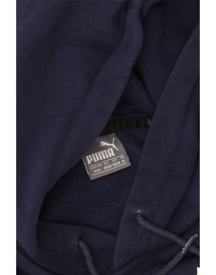 Męski sweter z kapturem Puma z grafiką, średni granatowy, bawełniany