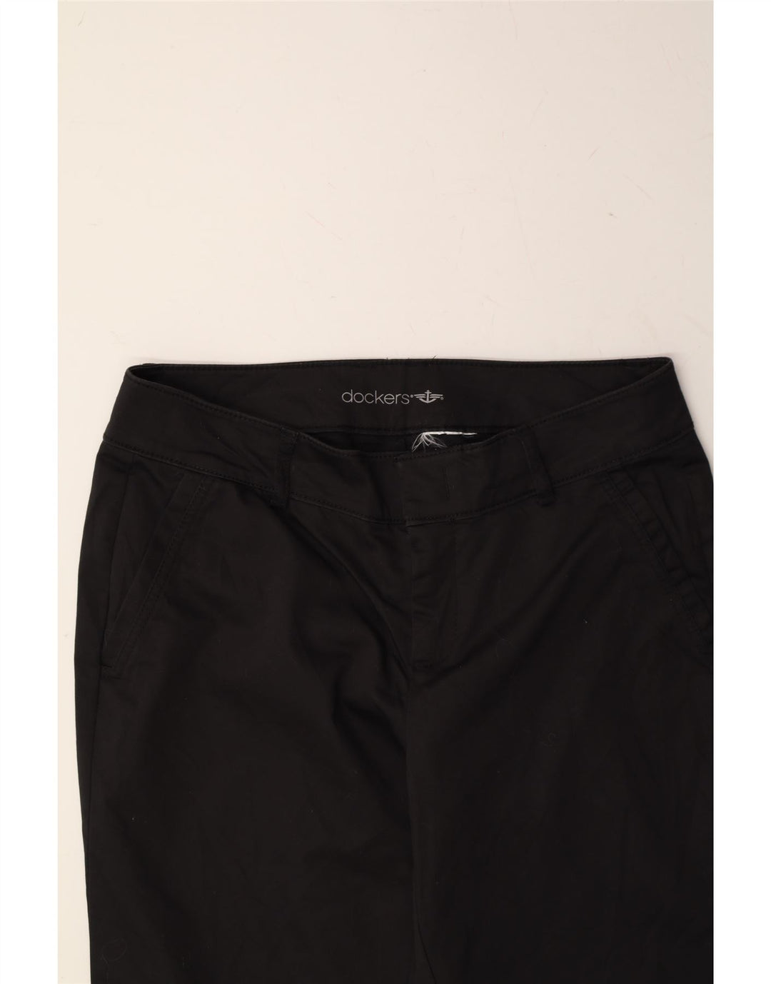 DOCKERS Womens Straight Capri Trousers W32 L19 Black Vintage Dockers and Second-Hand Dockers from Messina Hembry 