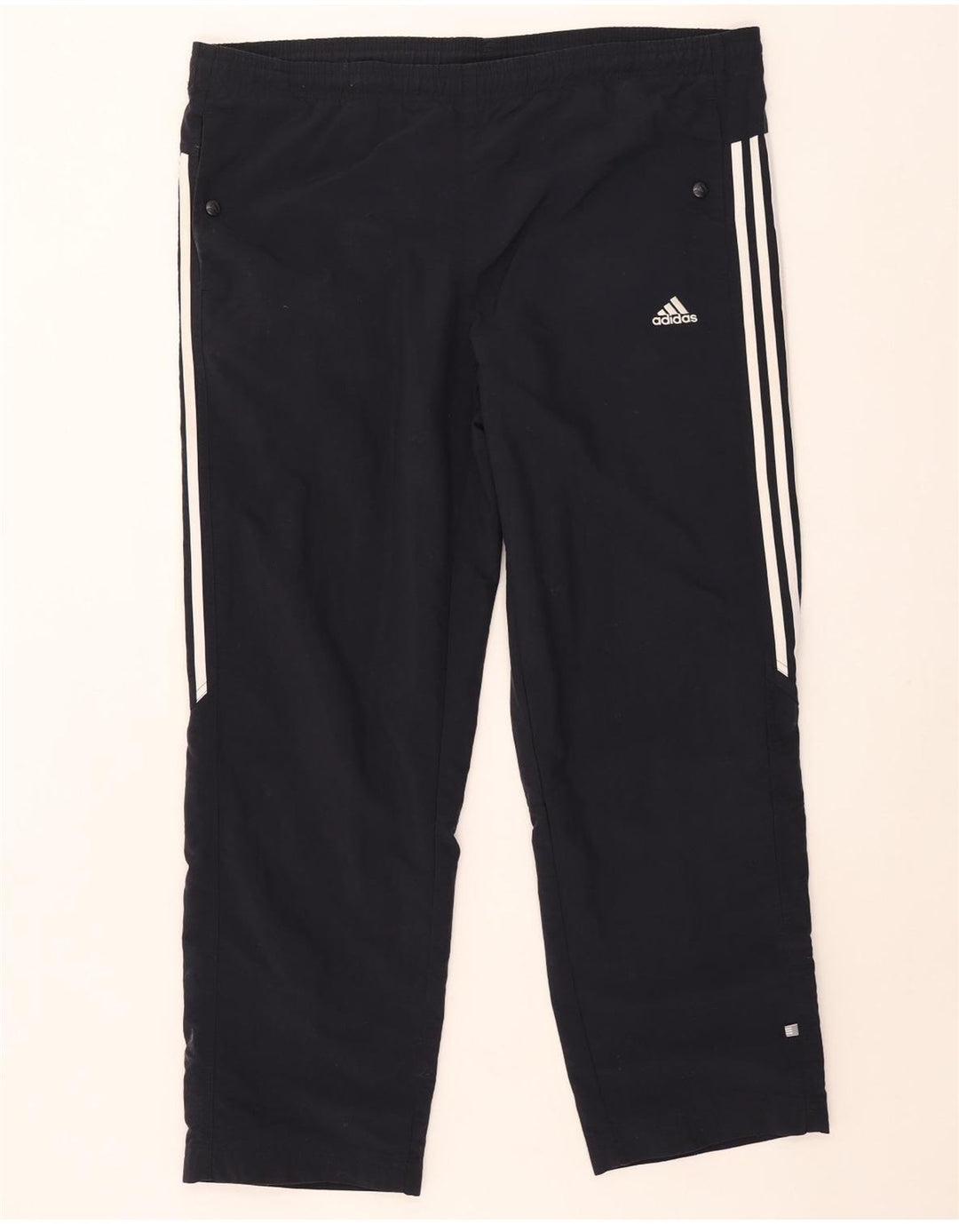 Męskie spodnie dresowe Adidas XL, granatowe, poliestrowe w paski