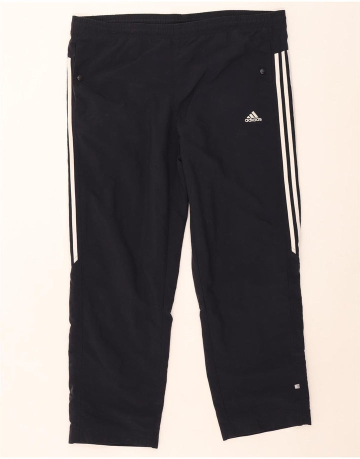 Męskie spodnie dresowe Adidas XL, granatowe, poliestrowe w paski