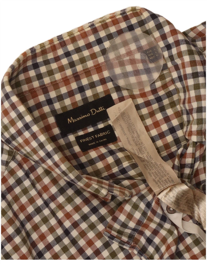Koszula męska Massimo Dutti, duża, wielokolorowa, bawełniana w kratę