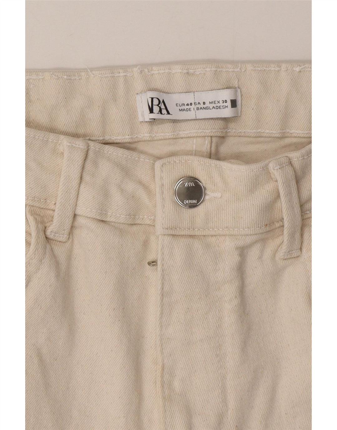 Krótkie jeansy damskie Zara EU 40 Medium W30 L25 Beżowa bawełna
