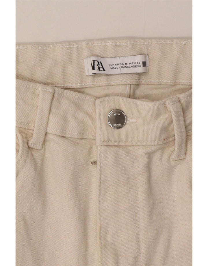 Krótkie jeansy damskie Zara EU 40 Medium W30 L25 Beżowa bawełna