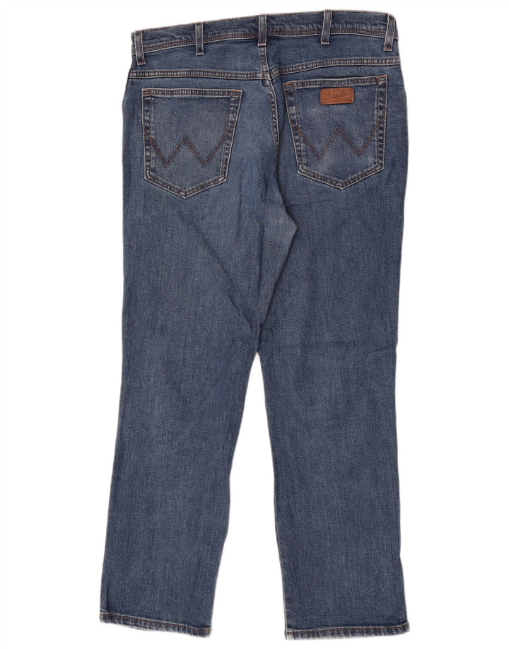 Męskie jeansy Wrangler o prostym kroju W36 L30, niebieskie, bawełniane