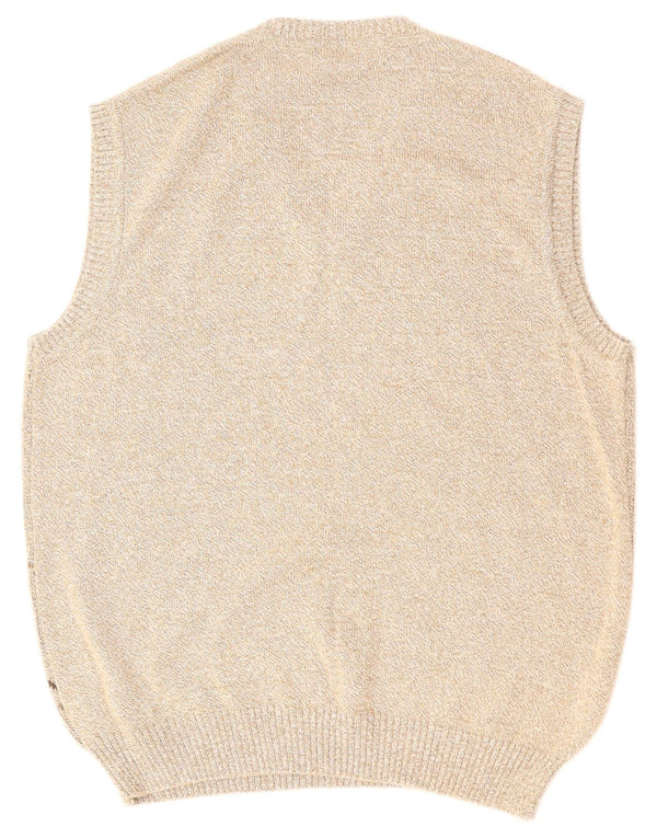 MARC RENE Męski podkoszulek z kamizelką IT 48 Średni beż Argyle/Diamentowa bawełna