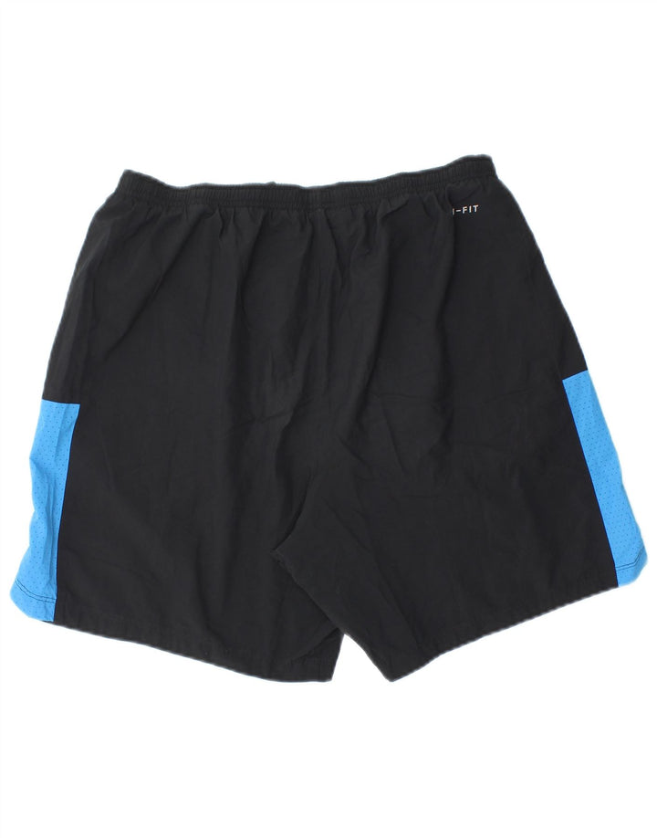 Męskie spodenki sportowe Nike Dri Fit, duży czarny poliester z blokami kolorów