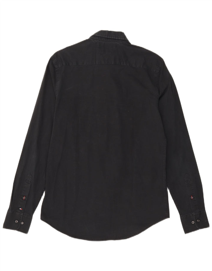 Koszula męska Tommy Hilfiger, średnia czarna, bawełniana