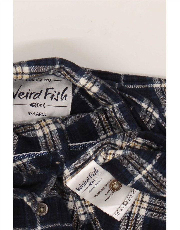Koszula flanelowa męska Weird Fish 4XL, bawełniana, granatowa w kratkę