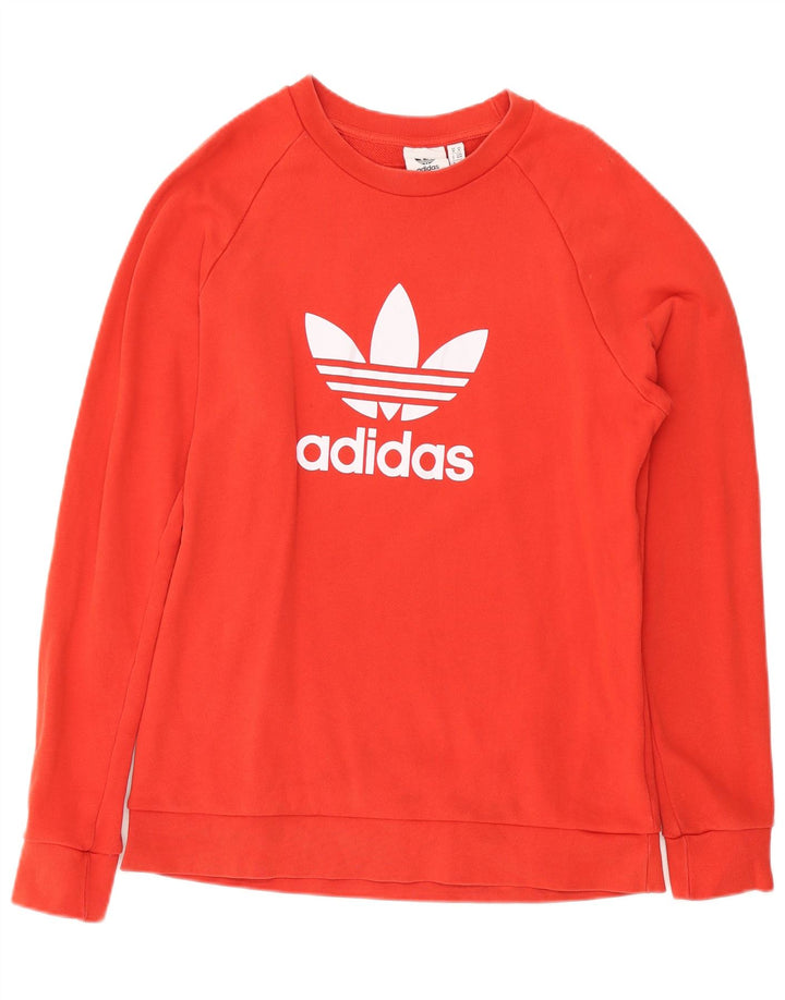 Męska bluza Adidas z grafiką, średnio czerwona, bawełniana
