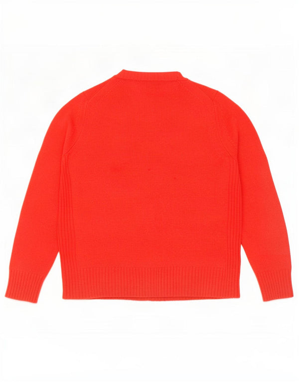 Marks & Spencer Womens Crew Neck Jumper Sweater UK 14 Large Red Wool