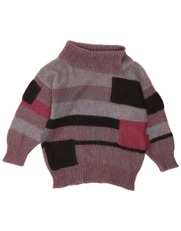 Sweter damski VINTAGE z wywijanym dekoltem UK 18 XL w kolorze fioletowym