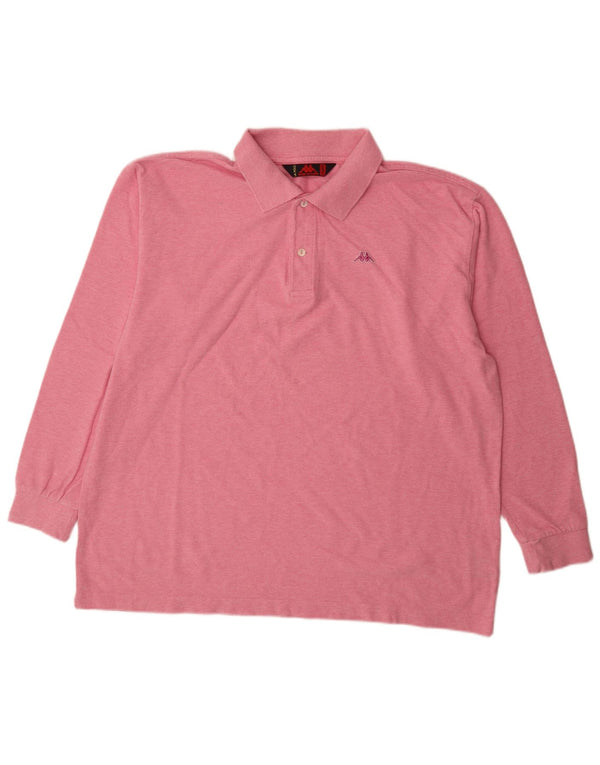 Męska koszulka polo Kappa z długim rękawem i regularnym krojem, 2XL, różowa bawełna
