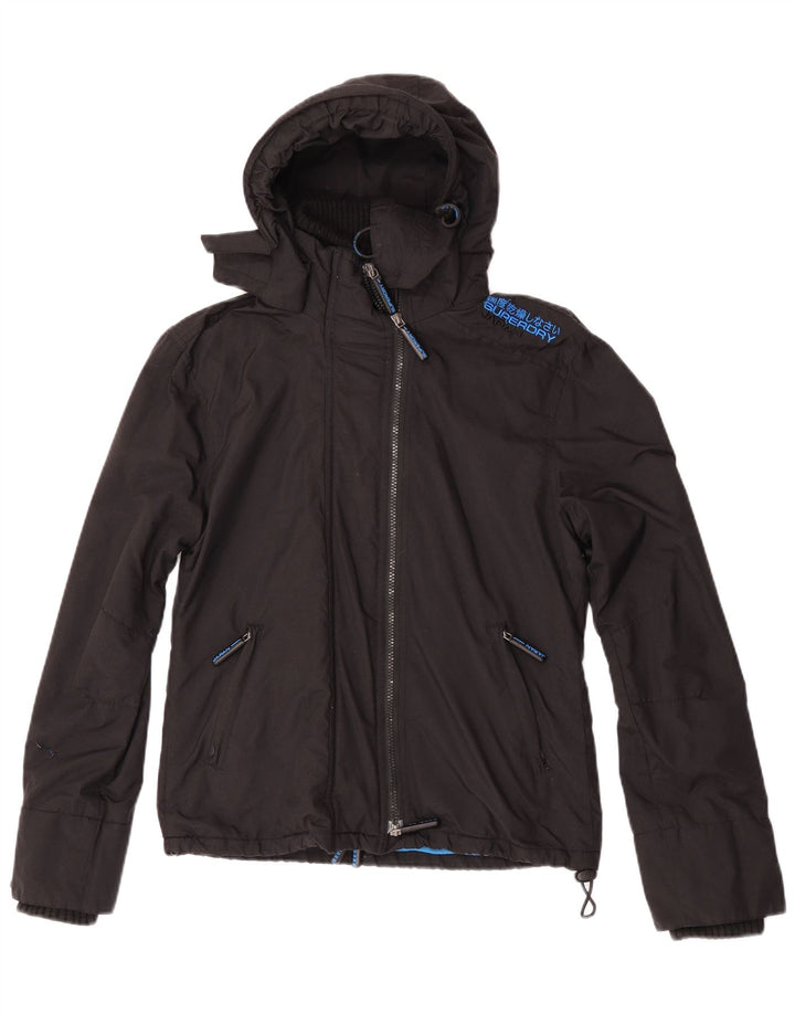 Damska kurtka wiatrówka Superdry Graphic UK 14, średnia czarna