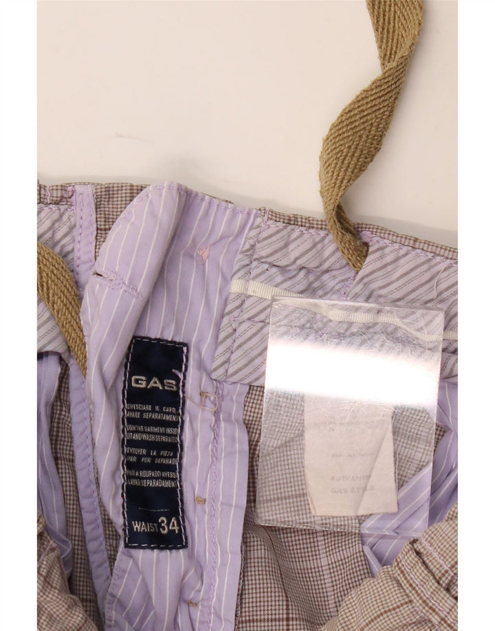 Męskie spodenki Chino Gas W34 w dużą szarą kratkę