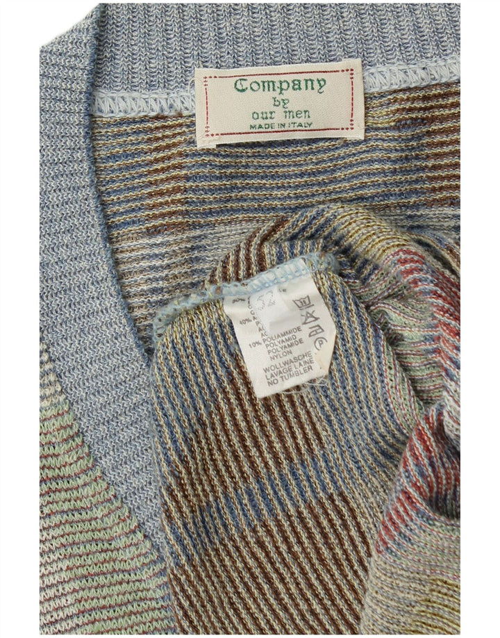 Męski sweter w stylu VINTAGE IT 52, duży, wielokolorowy, geometryczny