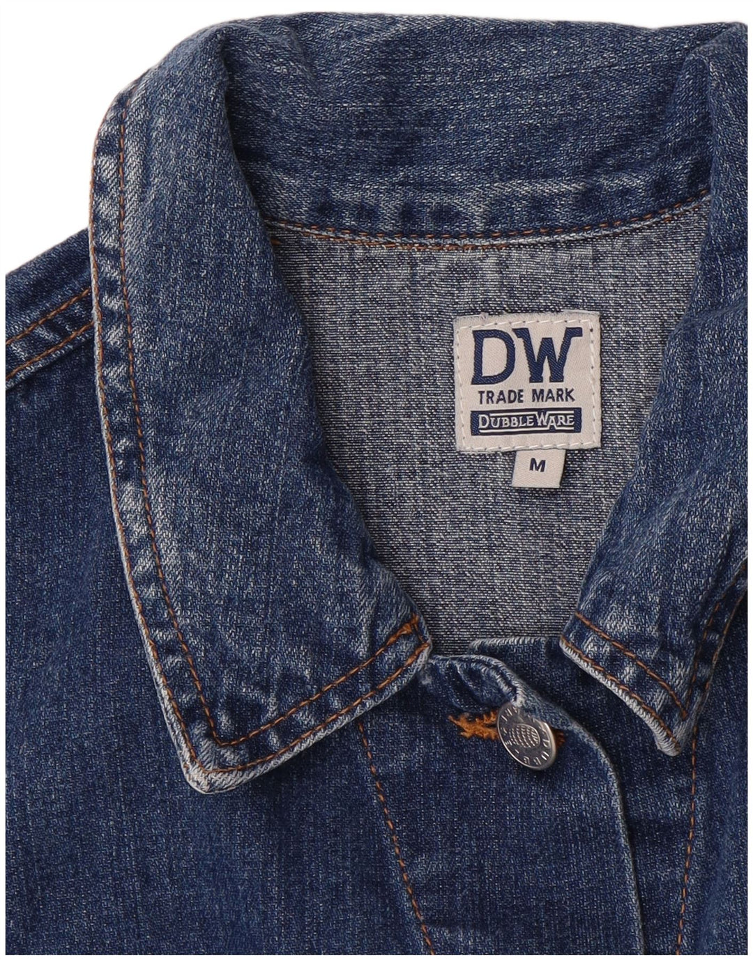 Damska sukienka dżinsowa bez rękawów w stylu VINTAGE UK 12, średni niebieski