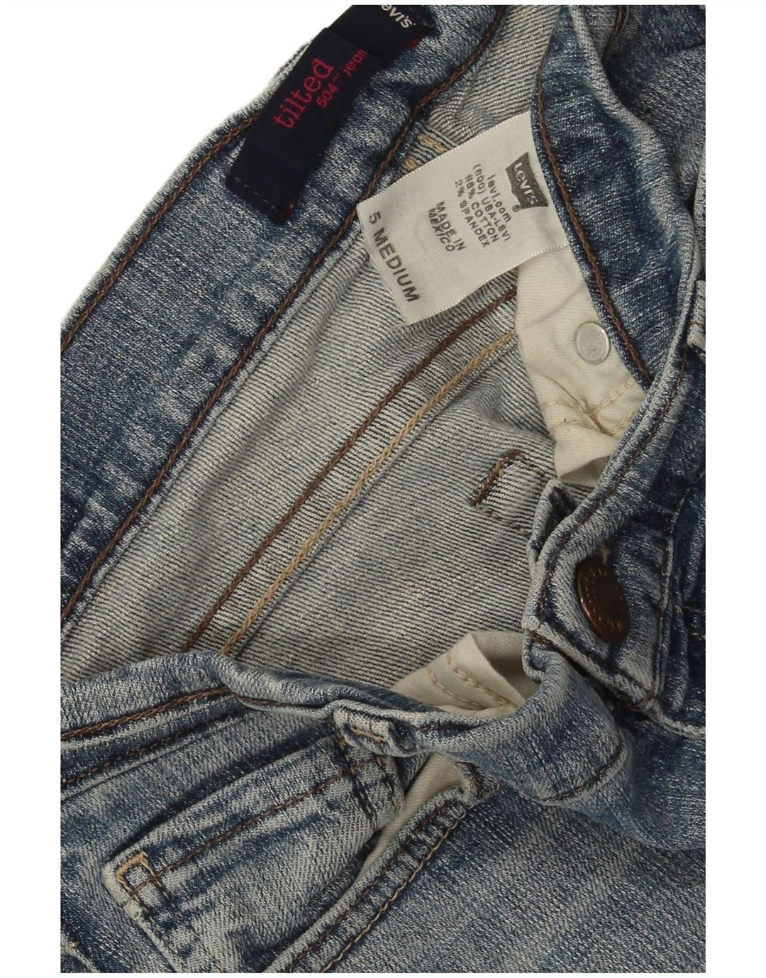 Dżinsy damskie LEVI'S 504 Tilted Straight US 5 Medium W28 L31 Niebieskie bawełniane