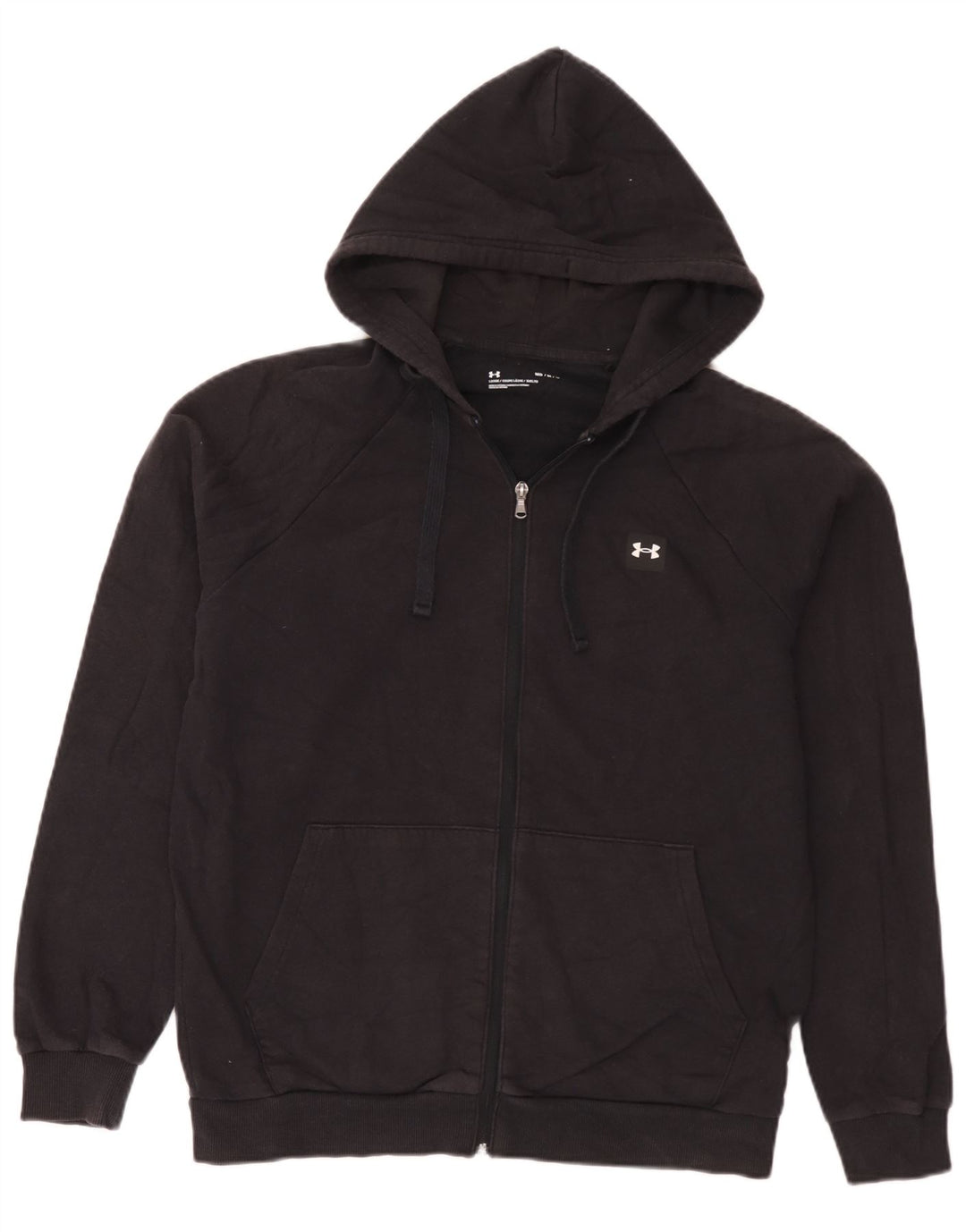 Męski sweter z kapturem i zamkiem Under Armour, średniej wielkości, czarny, bawełniany