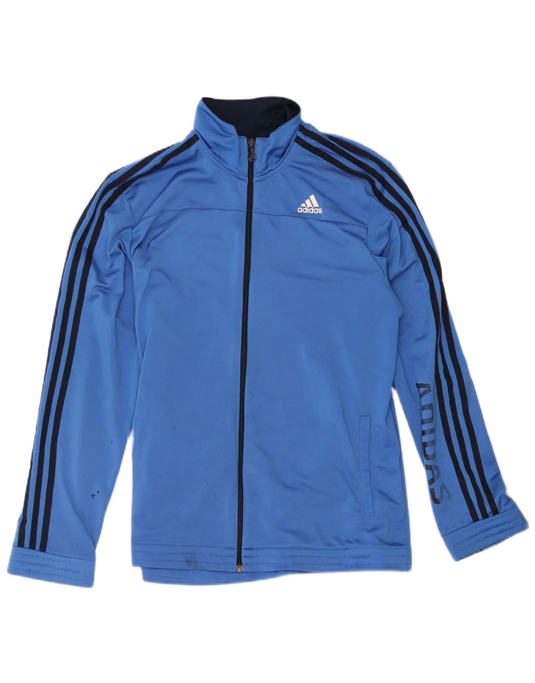 Adidas Męska graficzna bluza dresowa Top Jacket UK 44/46 Duży niebieski poliester