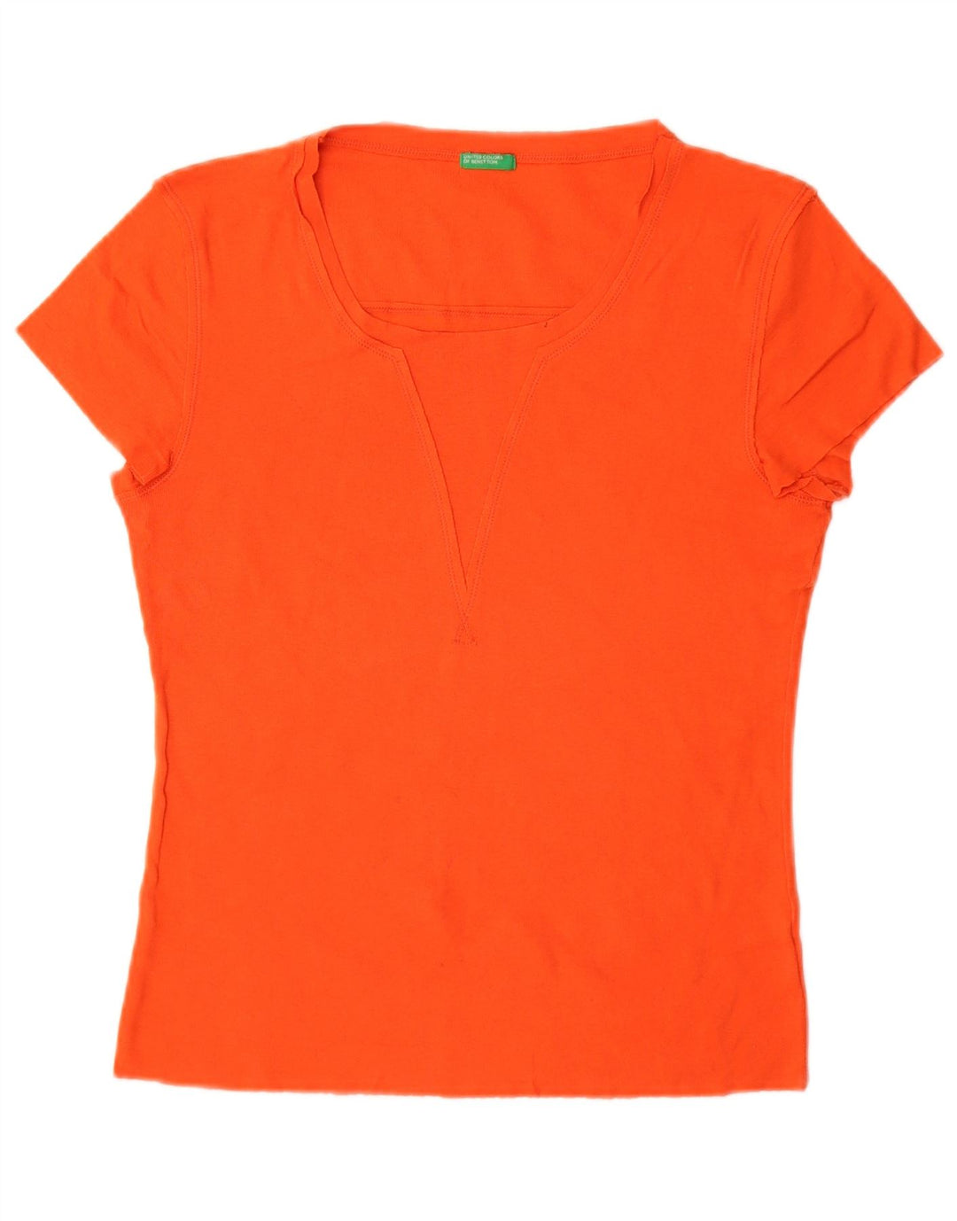 T-shirt damski Benetton Top UK 14, duży, pomarańczowy, bawełniany