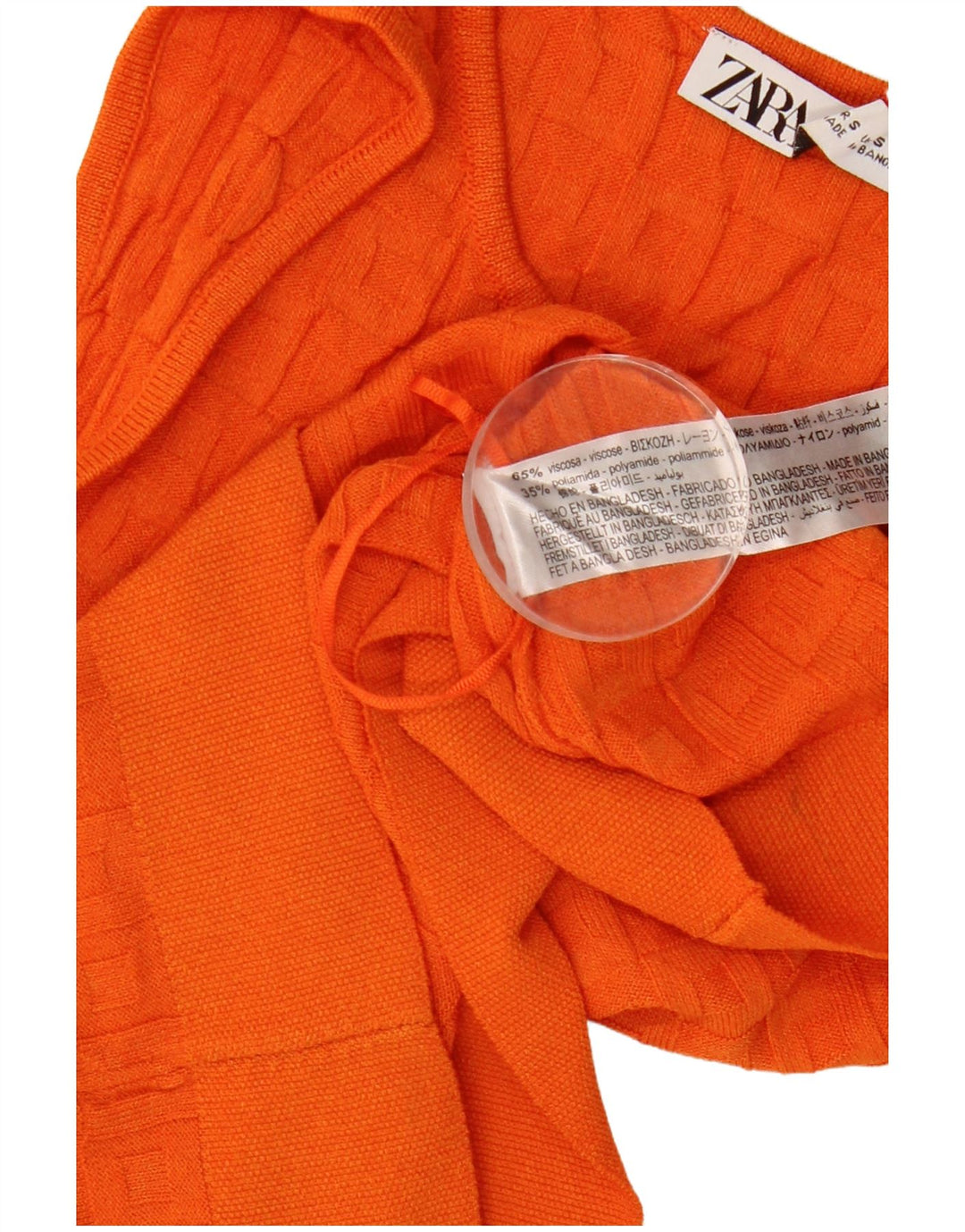 Damski krótki top Zara UK 8 Small Orange Wiskoza