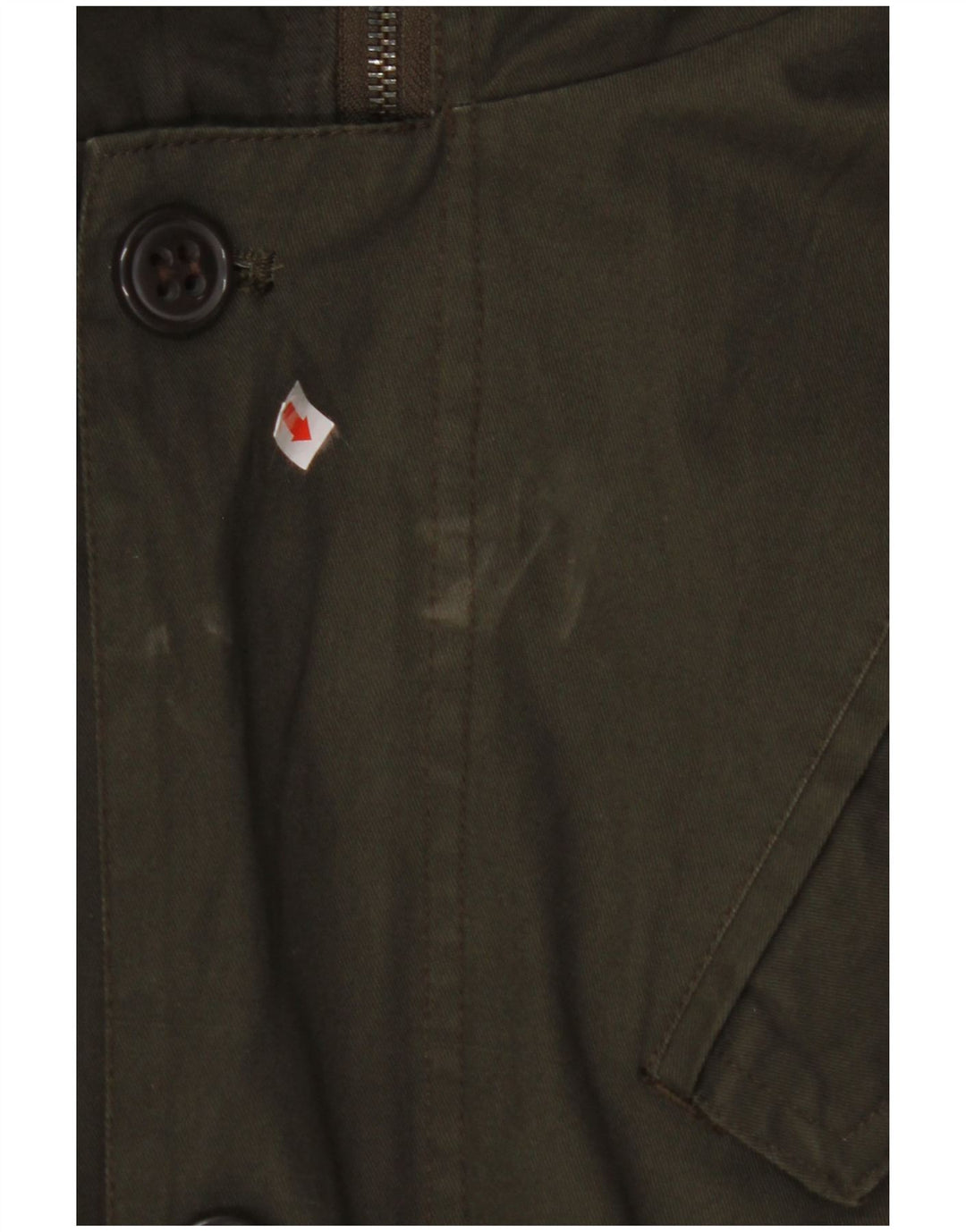 Męska kurtka parka z kapturem VINTAGE UK 40, duża, bawełniana khaki