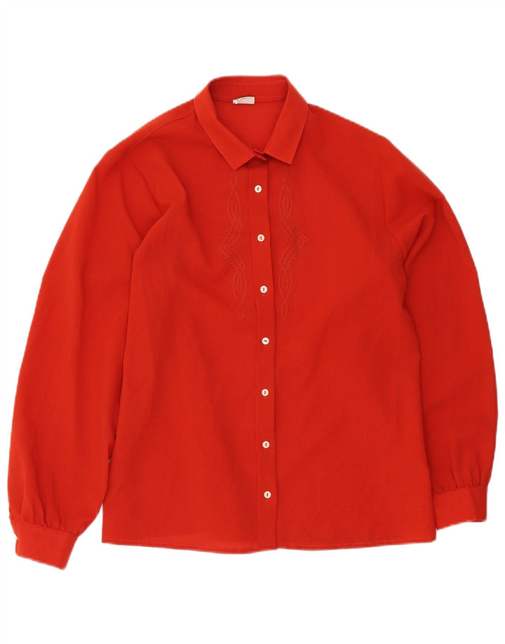 Damska bluzka oversize Primavera Firenze US 4, mała, czerwona, poliestrowa