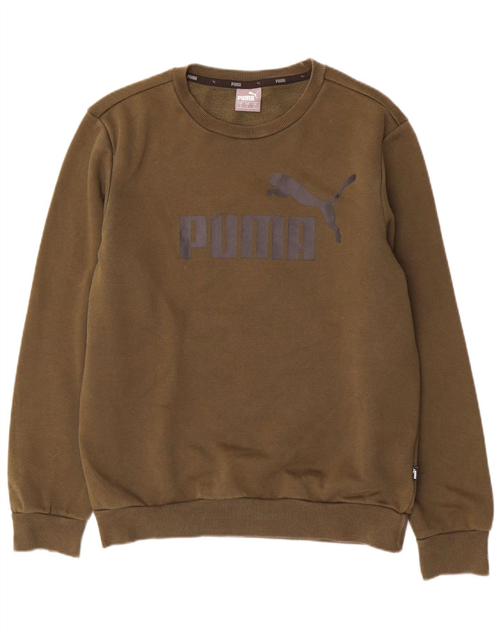 Męska bluza z grafiką Puma, mała, bawełniana khaki
