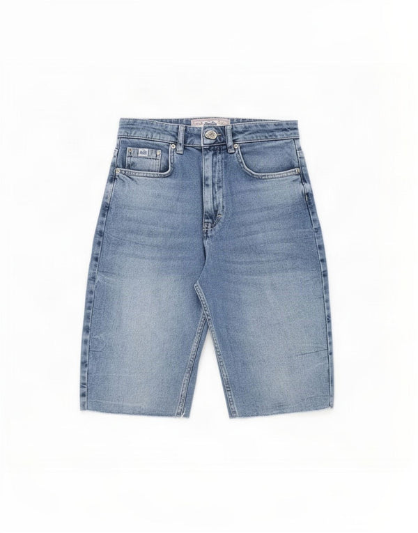Damskie spodenki jeansowe Superdry W28 Średnioniebieskie, bawełniane