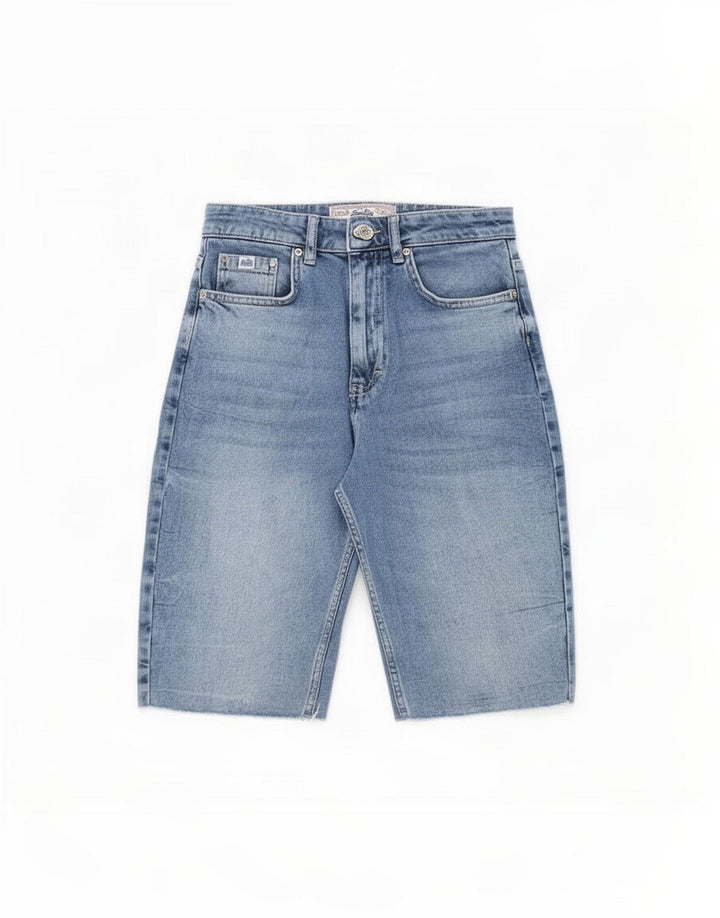 Damskie spodenki jeansowe Superdry W28 Średnioniebieskie, bawełniane
