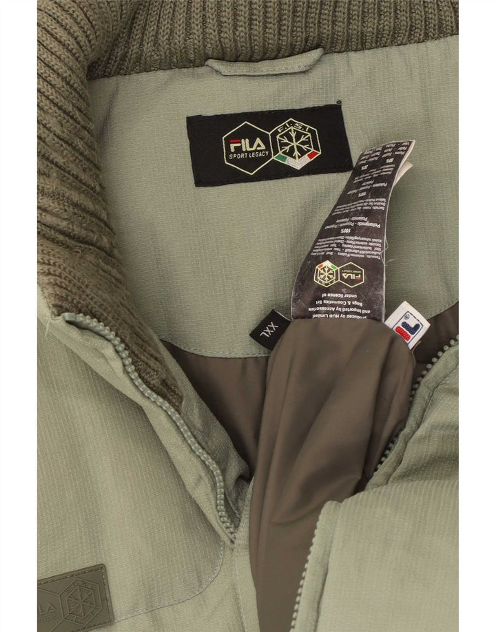 Fila Męska ocieplana kurtka UK 44 2XL Zielony poliamid