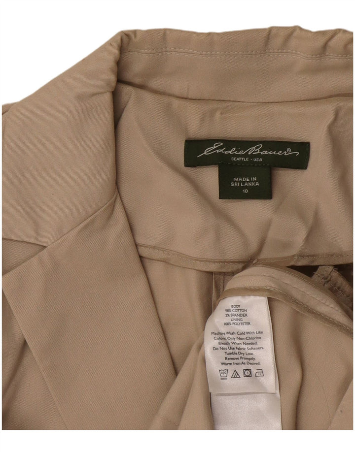 EDDIE BAUER Damska marynarka zapinana na 2 guziki US 10, duża, beżowa, bawełniana