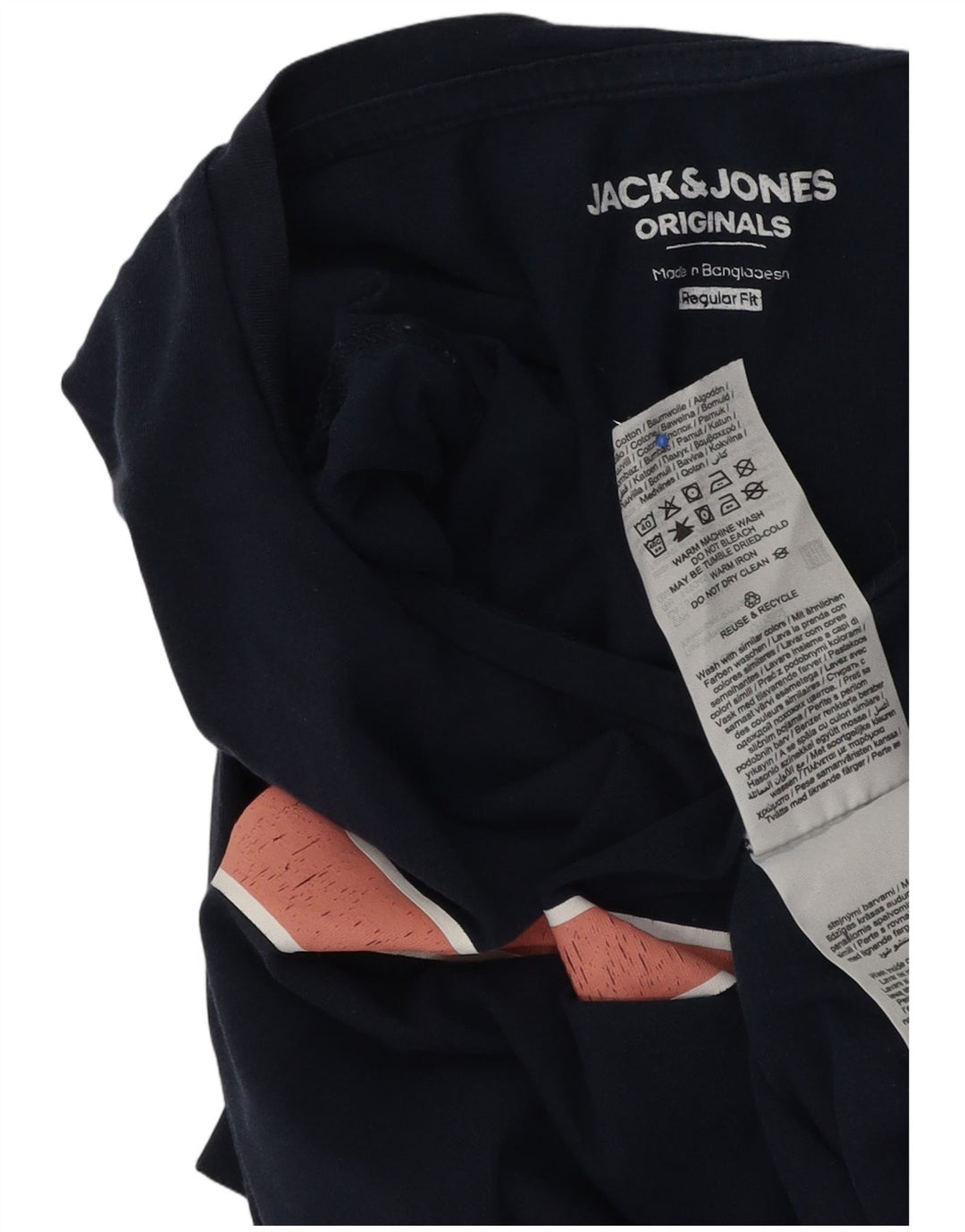 Męski T-shirt z grafiką Jack & Jones Top, średni granatowy, blok kolorów