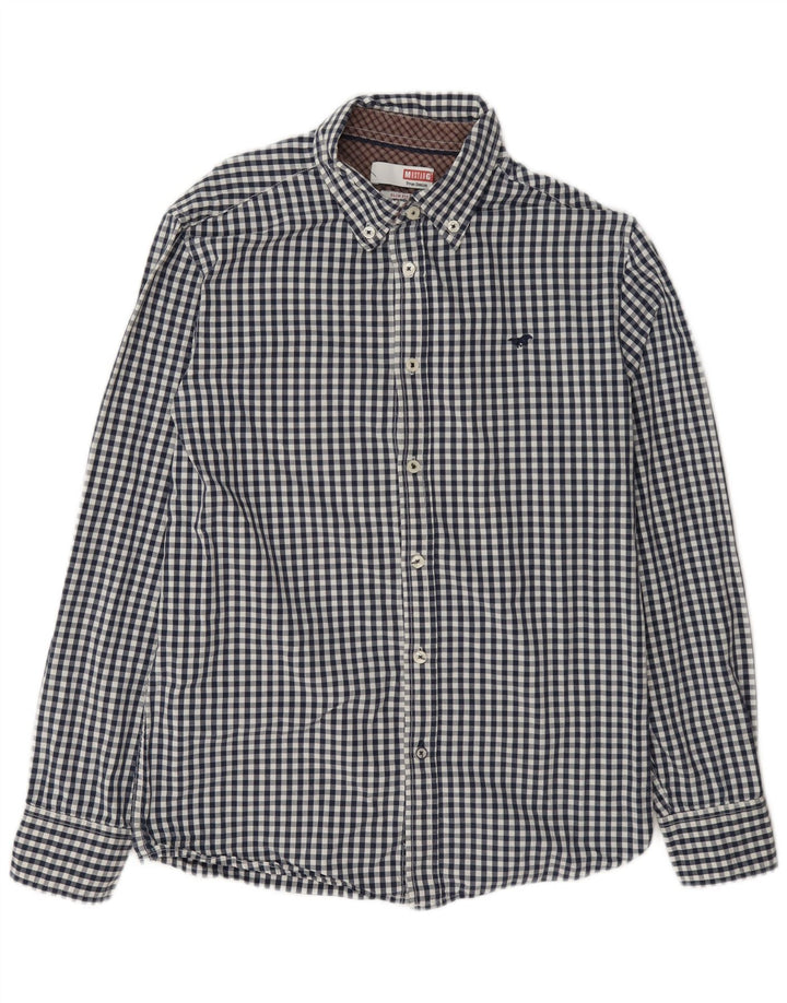 Koszula męska Mustang Slim Fit, średnia, granatowa, bawełniana kratka